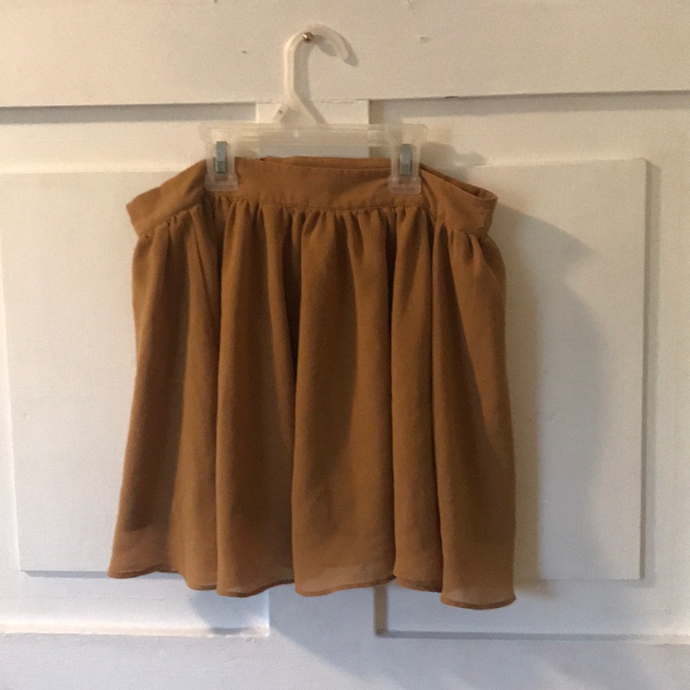 flowy mini yellow orange skirt